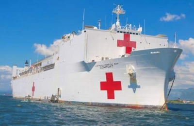 US Navy Hospital Ship in Jamaica to help not harm