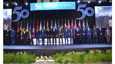 Caribbean Community leaders at the opening of the 45th Regular meeting of the CARICOM Heads of Government in Port of Spain on Monday. (Photo: Office of the Prime Minister of Trinidad and Tobago)