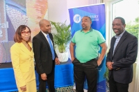 Janene Shaw, Company Secretary at Mayberry Investments Limited, joins Kevin Powell, Partner at PwC, Gary Peart, CEO of Mayberry Investments Limited and Asset Manager of Mayberry Jamaican Equities (MJE), and Dan Theoc, VP of Investment Banking at Mayberry Investments Limited, at the recent Annual General Meeting of Mayberry Jamaican Equities at the Courtyard by Marriott, Kingston.