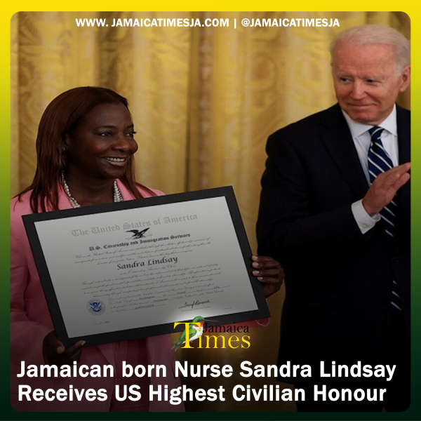 Jamaican born Nurse Sandra Lindsay Receives US Highest Civilian Honour